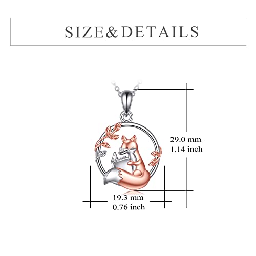 YFN Fox Necklace for Women Sterling Silver Fox Pendant Jewelry Gifts for Women4