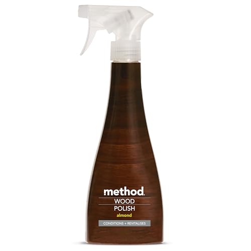 Method Wood Polish Spray Wood Cleaner with Moisturising Oil Gently Cleans and Shines Almond Natural Scent Pack of 1 354ml