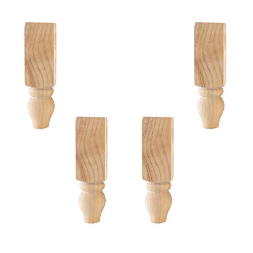 Patas de Muebles de Madera Maciza, Patas Redondas sin Acabado con Forma de Calabaza, Patas cuadradas de Madera para sofá, para Cama/sofá/Armario/Banco/Silla/otomana/Mesa de Centro/Soporte de