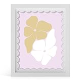 THKRLOF 8x10 Picture Frame with Real Glass, Wooden cute 8 x 10 Photo Frame with Wavy Mat for Tabletop and Wall Hanging, White, 1 Pack