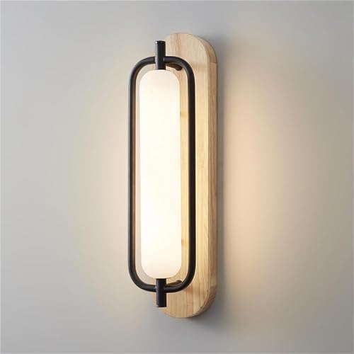 Mid-Century Modern LED Wall Light Cylinder Glass Wall Sconce with
