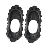 KIXZSAZ Universelle, rutschfeste Schneegriffspikes für Schneeschuhe, einfach anzubringen, für optimale Traktion an Schneeschuhen, Eisgriffe, Anti Rutsch Überschuhspikes, Schwarz, L