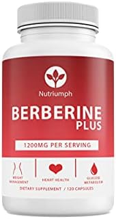 Nutriumph Berberine Supplement 1200mg | Immune Support Supplement and Healthy Metabolic Function with Royal Jelly | 120 Capsules – 60 Day Supply