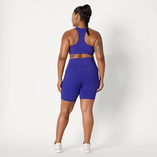 Amazon Essentials Women's Active Total Train High Waist 7" Gym Workout Biker Shorts with Pockets, Royal Blue, X-Large - image 7