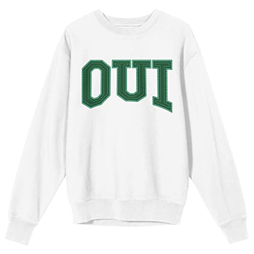 Bioworld French Oui Adult White Crew Neck Sweatshirt