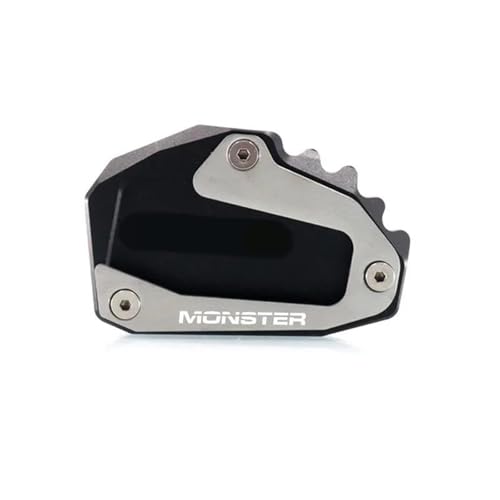 Riser Für Ducati Für Monster 821 696 795 797 1200 S Motorrad Kickstand Fuß Seitenständer Verlängerung Pad Stützplatte(Schwarz)