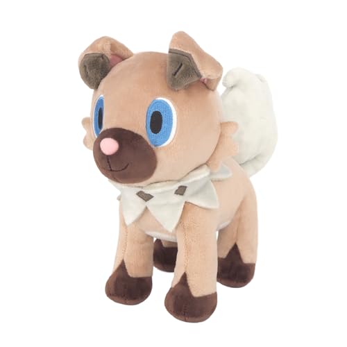 Peluche Pokémon Rockruff 22 cm en microfibre ultra douce