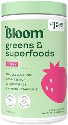 Bloom Nutrition Superfood Greens Powder, Digestive Enzymes with P...