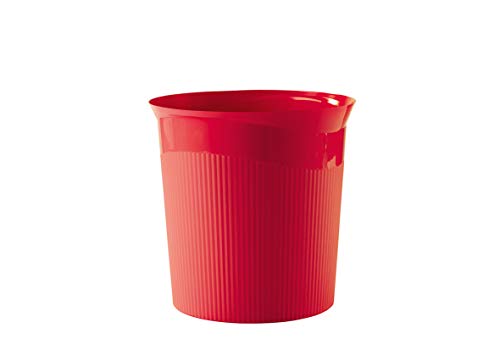 HAN Corbeille à papier Re-LOOP - 6 corbeilles, dites oui au 100% recyclé, capacité de 13 litres, design jeune, chic et robuste, rouge, 18148-917 288 x 226 x 287 mm