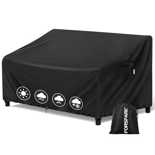 FORSPARK Patio Sofa Cover – Waterproof UV-Resistant Outdoor Couch Protector 79W x 38D x 35H inches for 3-Seat Loveseats, Tear-Resistant Oxford Fabric with Wind Straps & Storage Bag by FORSPARK - Used condition - US$26.20