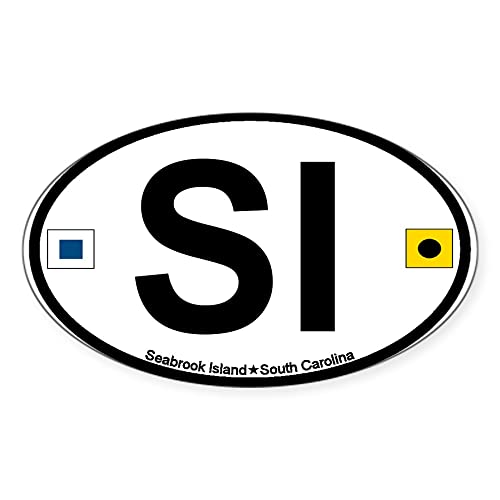 CafePress Seabrook Island SC Oval Design Oval Bumper Sticker, Euro Oval Car Decal