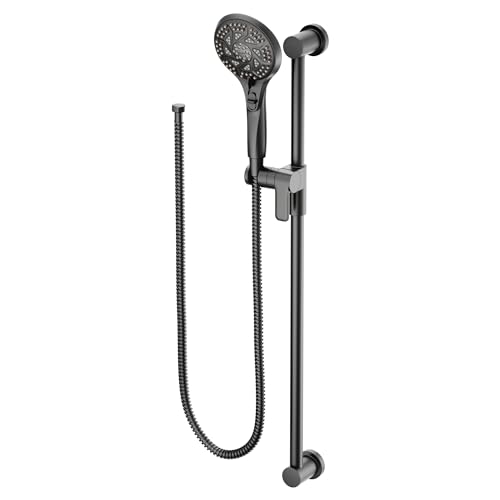 Moen 3671EPBL 5-Function Massaging Handshower with Toggle Pause, Includes 30-Inch Slide Bar and 69-Inch Hose, Matte Black
