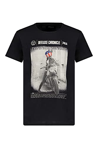 Deeluxe T-Shirt mit Aufdruck Motorrad Breakdown für Herren, Schwarz , S