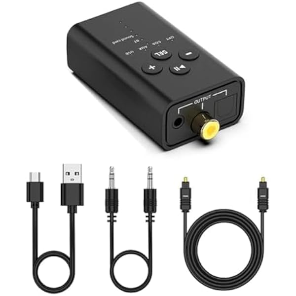 AUX światłowodowy koncentryczny odbiornik audio USB konwerter Bluetooth 5.2 do wzmacniacza głośników PC TV