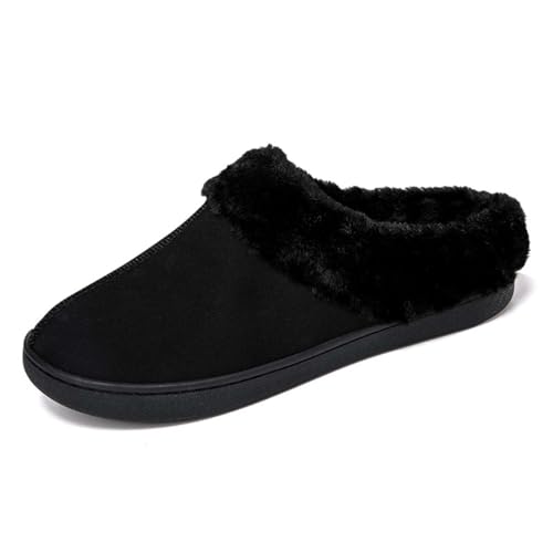 HYDLONGR Men Women Fluffy Plush Memory foam Slippers Non-slip Slip-on Winter Warm Shoes Indoor Outdoor