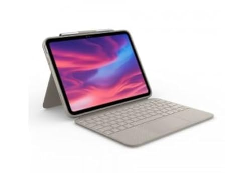 Logitech Combo Touch Detachable 10th Gen iPad Keyboard Case with Large Precision Trackpad, Full-Size Backlit Keyboard, and Smart Connector Technology - Sand