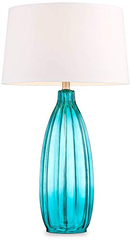 Lámparas de Mesa de Cristal Azul Fluted Set x2 30" Altura miniatura 6