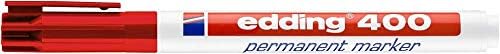 edding 400 permanent marker - red - 1 pen - fine round tip 1 mm - waterproof, quick-drying, smear-proof pens - for cardboard, plastic, wood, metal, glass and fabric