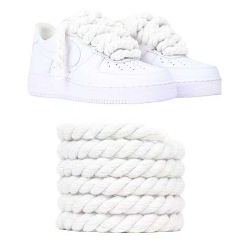 Air Force 1 Premium Laces, 10mm x 150cm, 6 Kleuren, Gedrehte Chunky Laces, Premium Baumbollenbandjes
