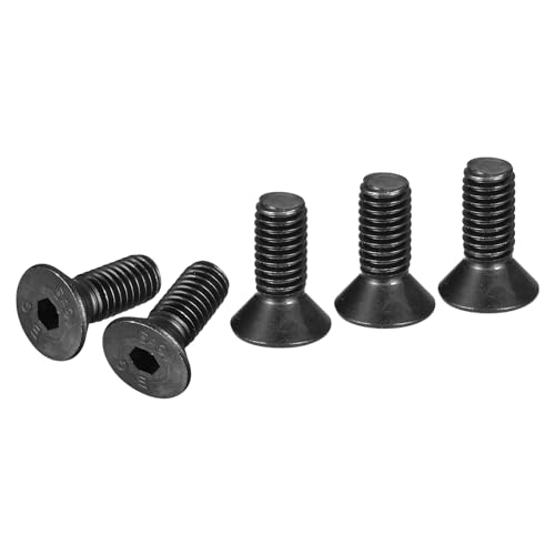 DTGN 3/8-16x1" Flat Head Socket Cap Screws, 10 Pack Hex Socket Flat Head Screws Carbon Steel Black Oxide, Full Thread, Countersunk Bolts