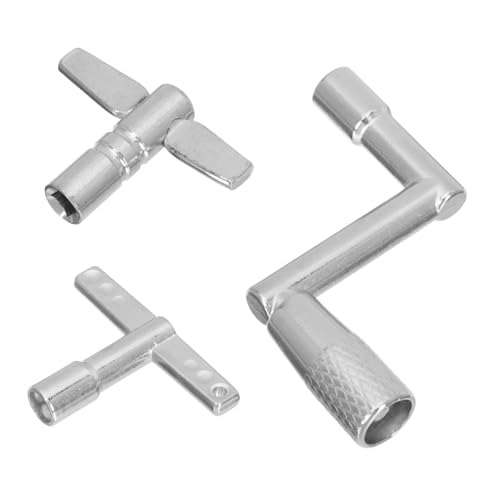 SEWACC 3個 ドラムキー ドリルチャックキー 電気柵用ドリルチャック レンチ 調整可能な ドリル用チャックキー ドラムトルクチューニングキー ギターチューナー Silver ステンレス鋼