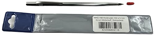 WRS Reißnadel mit Hartmetall-Spitze und Clip, 150 mm lang x 6 mm 6-kt., mit Schutzkappe, im Etui, zum Anreißen von Metall, Kunststoff, Holz, Plexiglas etc., Anzahl der Artikel: 1