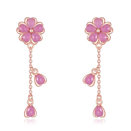 Boucles d'oreilles pompon fleur de cerisier pour sublimer vos tenues d'été