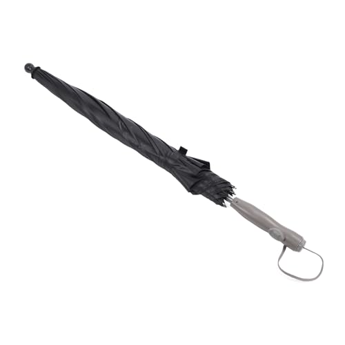 PerGar Misting Fan Umbrella, Umbrella with Built in Fan and Mist Spray, 190t VinylFiberglass 8 Ribs Rechargeable Long Handle Sun Umbrella, for Summer Cooling Beach Sports (Black)