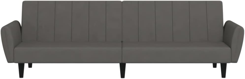 Sofa Bed Dark Grey Velvet (100% Polyester) Living Room Furniture