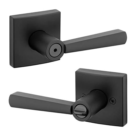 Baldwin Spyglass Privacy Lever for Bedroom or Bathroom Door Handle in Matte Black Featuring Microban Antimicrobial Protection, Prestige Series with a Modern Contemporary Slim Design (93530-013)