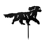 Running Cavalier King Charles Spaniel Garden Statue Gift – Rustproof Metal Outdoor Dog Decor with Garden Stake, Cavalier King Charles Spaniel Gifts for Pet Lovers, Memorial Gifts, Patio Lawn Yard Art