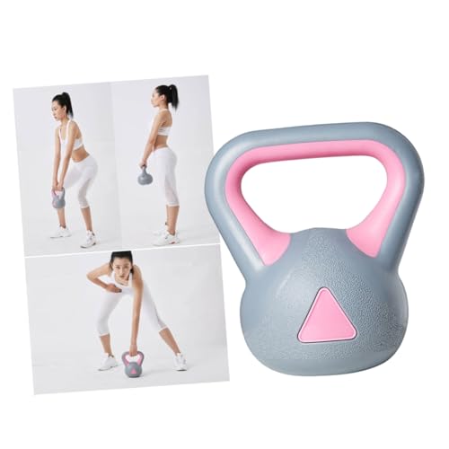 GOOHOCHY Strength Training Kettlebells 1pc 4kg Fixed Kettle-bell Women Fitness Training Gray Pink Non-slip Workout Tool