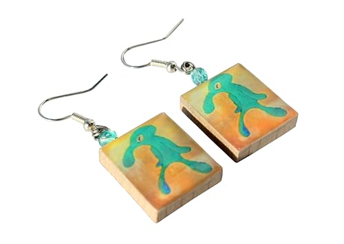 Bold n' Brash Wooden Tile Dangle Earrings