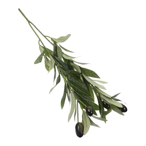 STOBAZA 模擬オリーブ果実 オリーブの 人工の枝 結婚式のテーブルセンターピース 植物の装飾 人工の枝の茎 オリーブの枝 家庭用人工植物 プラスチック工場 人工オリーブの木 絹布 Green