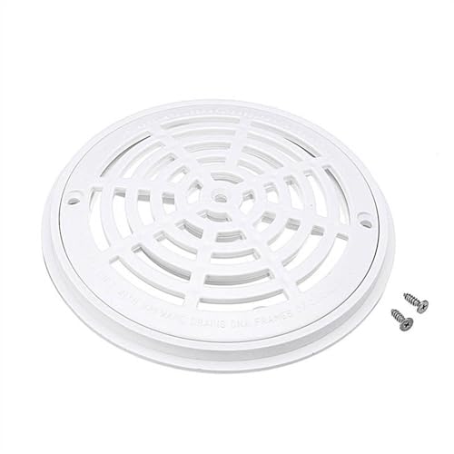 CHUDOU Couvercle de bonde de Fond de Piscine Universel Blanc avec vis, 203 mm, Couvercle de Remplacement en Plastique ABS. for Piscine.