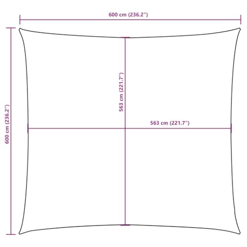 vidaXL Sonnensegel Wasserfest Sonnenschutz Windschutz Sonnendach UV Schutz Garten Terrasse Balkon Oxford-Gewebe Quadratisch 6x6m Dunkelgr&uuml;n