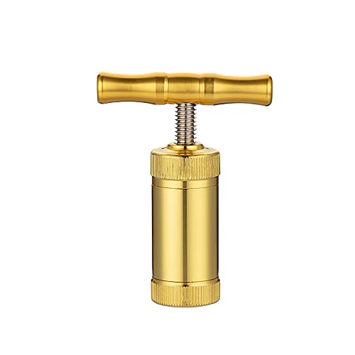 Pollen Press, T Pollen Press Stainless Steel T-Shape Pollen Press Tool Pollen Press Kief Aluminum Metal Compressor Pollen Compressor Portable Single Manual Handle Extreme Pressure T Press Tool Golden