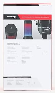HyperX QuadCast S  RGB USB Condenser Microphone for PC, PS4, PS5 and Mac, Anti-Vibration Shock Mount, 4 Polar Patterns, Pop Filter, Gain Control, Gaming, Streaming, Podcasts, Twitch, YouTube, Discord