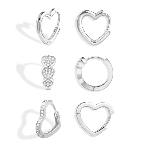 ALEXCRAFT Boucle Oreille Femme Argent 925 Creole Plaqué Or 14K Creoles Acier Inoxydable Ensembles...