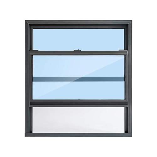 pujindu Ventana de concesión con marco de aluminio, ventanas correderas de montaje empotrado, ventanas deslizantes horizontales con vidrio templado para garajes (50 x 110 cm)