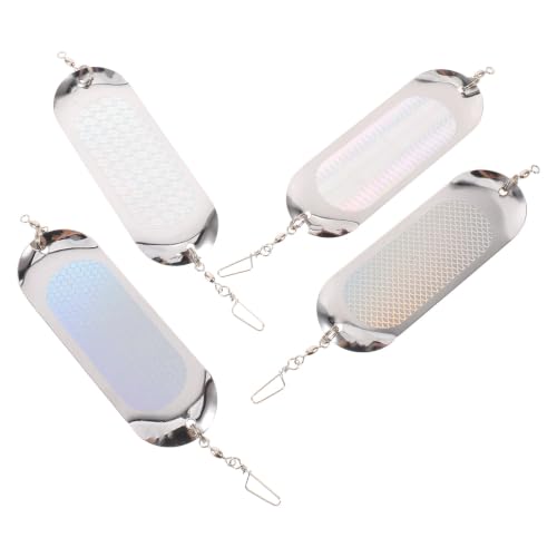 4pcs Reflective Fishing Dodger Flasher Lure for Salmon Trout Trolling ABS