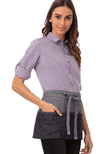 Chef Works Unisex Manhattan Waitress Apron, Indigo Blue, One Size