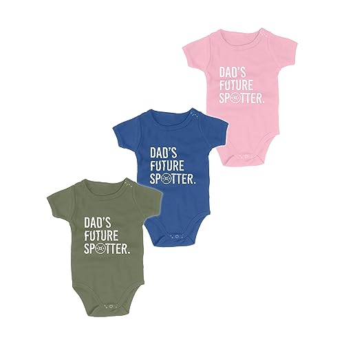 Dads Future Spotter Unisex Bodysuit, Baby Boy or Baby Girl, Cotton One Piece3