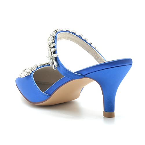 Slingback haut talons pompes à bout pointu et strass de mariage - 4