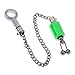Stainless Steel Carp Fishing Bobbins Indicator with Chain, for Bite Alarm and Hanger Clip, Red/Yellow/Blue/Green, 22cm, 19g, Fishing Accessory Kit(Green)