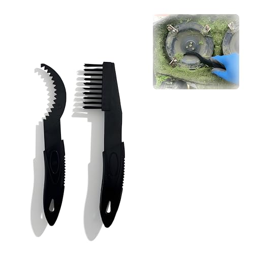 BEVINKATE Robot Mower Blade Cleaning Tools Compatible with Mammotion Luba & Yuka Series – Hook & Brush Kit for Removing Grass Buildup Under Blades and Maintaining Cutting Performance (Black)