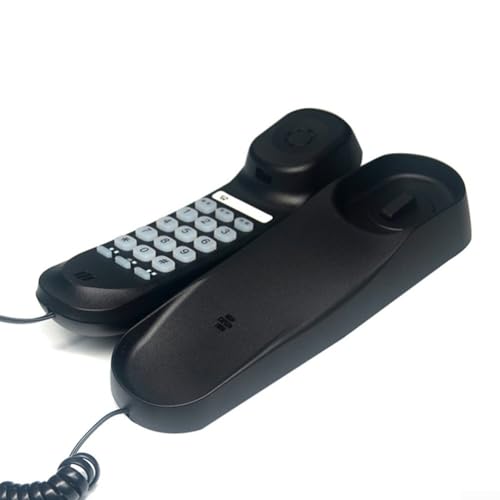Teléfono fijo con cable diseñado para comodidad en el hogar, incluye características beneficiosas para personas mayores (negro)