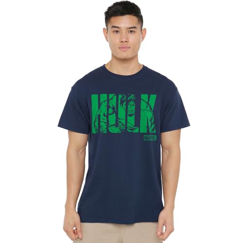 T-shirt Hulk Marvel navy unisexe en coton pour fan de comics