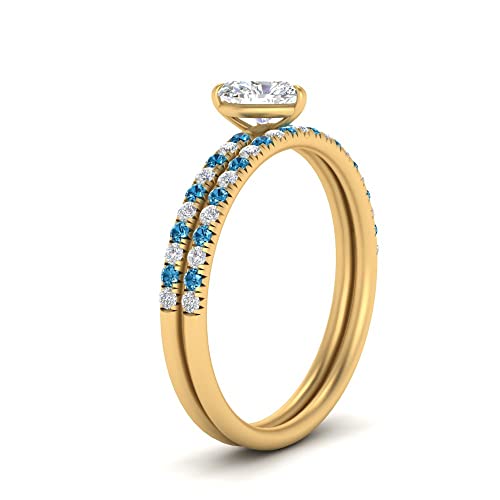 Image of Choose Your Gemstone Pave Petite Ring with Matching Wedding Band Yellow Gold Plated Heart Shape Wedding Ring Sets Minimal Modern Design Birthday Gift Wedding Gift US Size 4 to 12