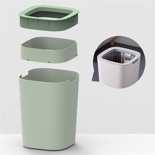 Caneca de basura cuadrada azul 8 litros plástico simple miniatura 4